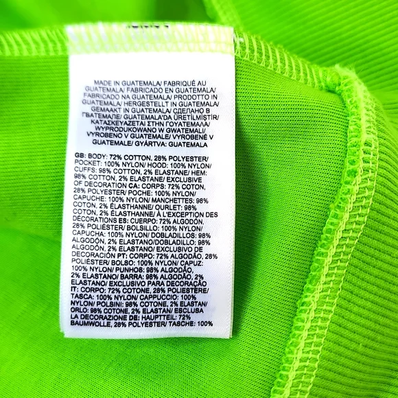 THE NORTH FACE SWEATSHIRT WITH HOODIE, LIME GREEN, EXTRA EXTRA LARGE,XXL - Picture 11 of 12